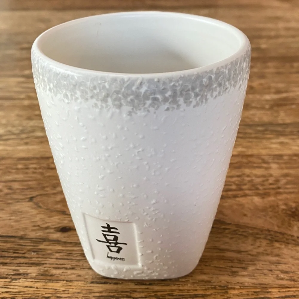 White Ceramic Happiness and Love Set